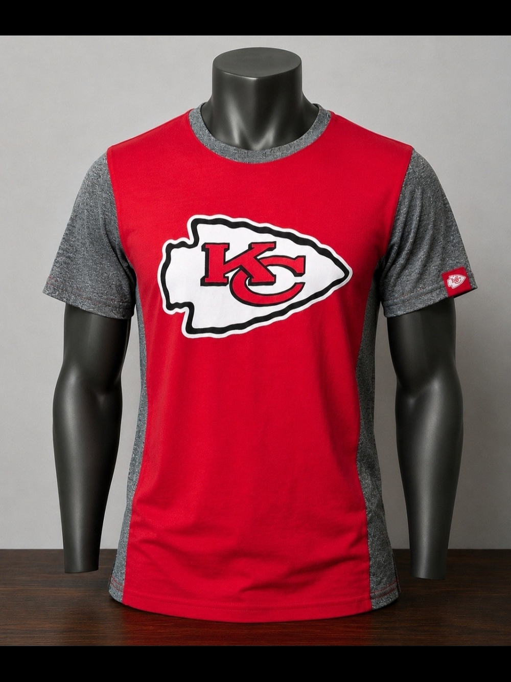 NFL Red T‑Shirt with Gray Trim